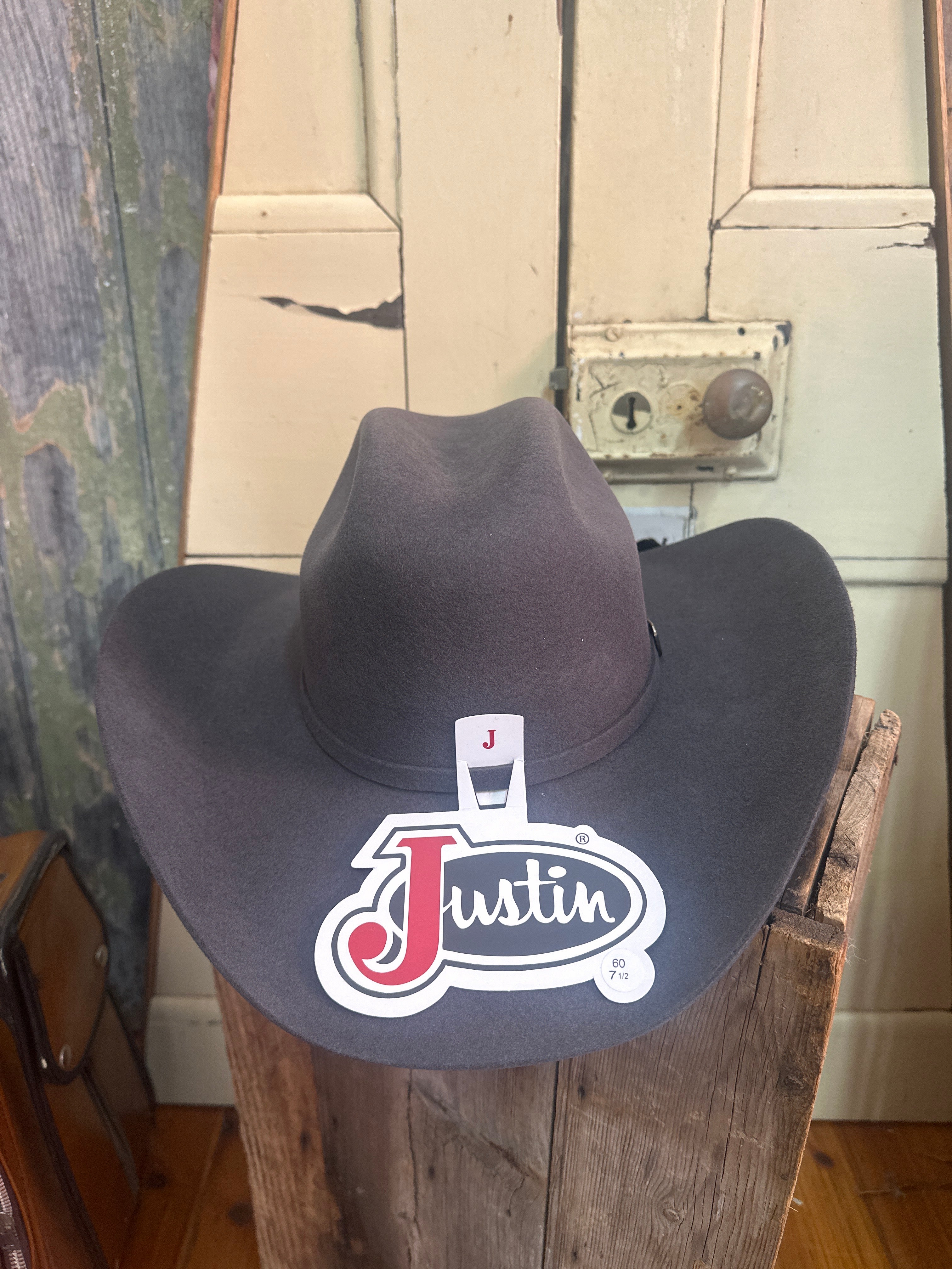 Justin Denton Wool Cowboy Hat Smoke