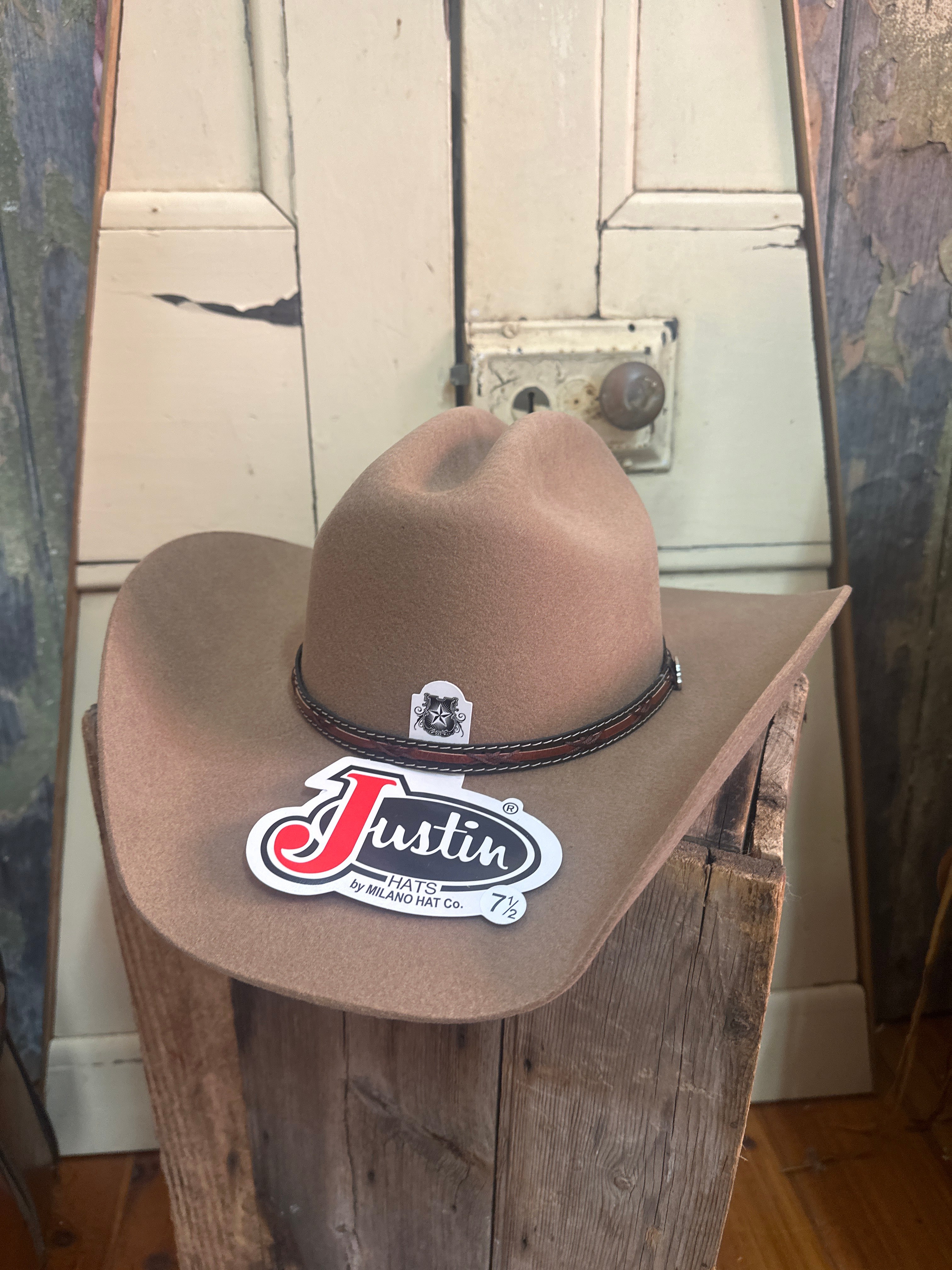 Justin Fawn 100% Wool Western Cowboy Hat