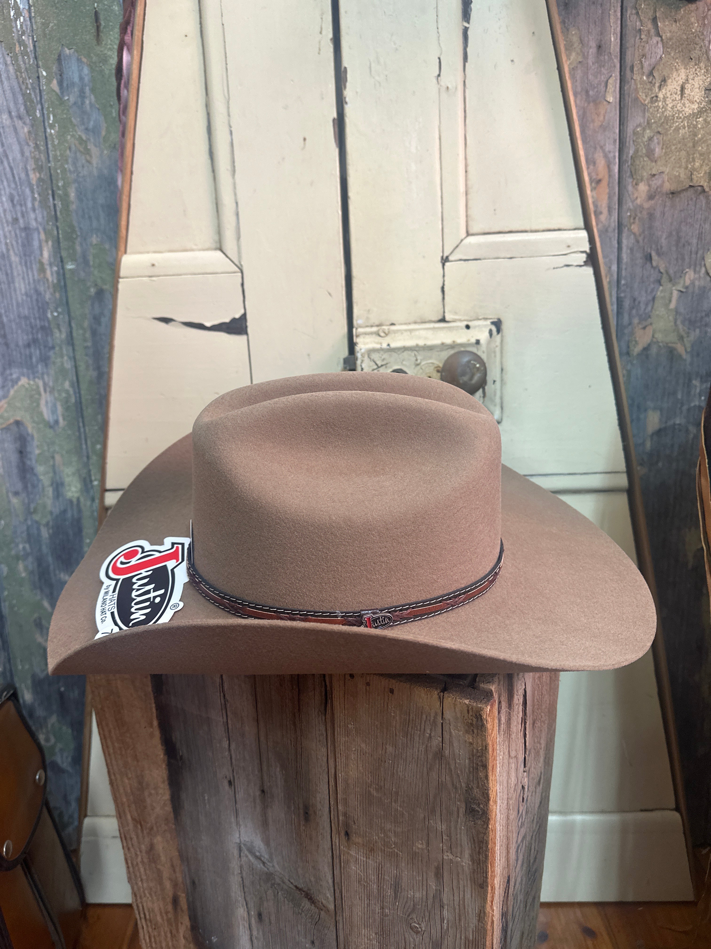 Justin Fawn 100% Wool Western Cowboy Hat