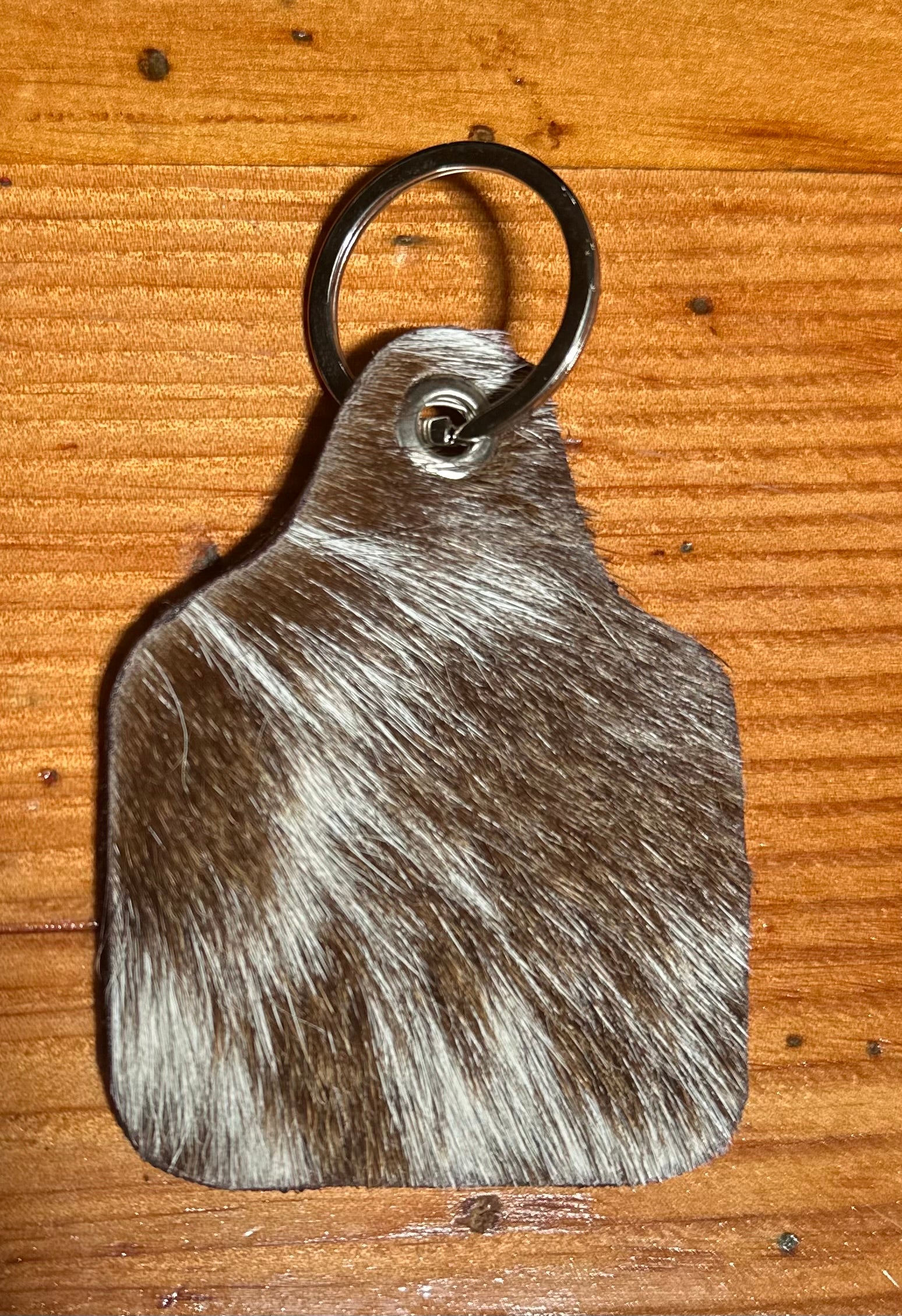 Cattle Tag Shaped Cowhide Key Rings