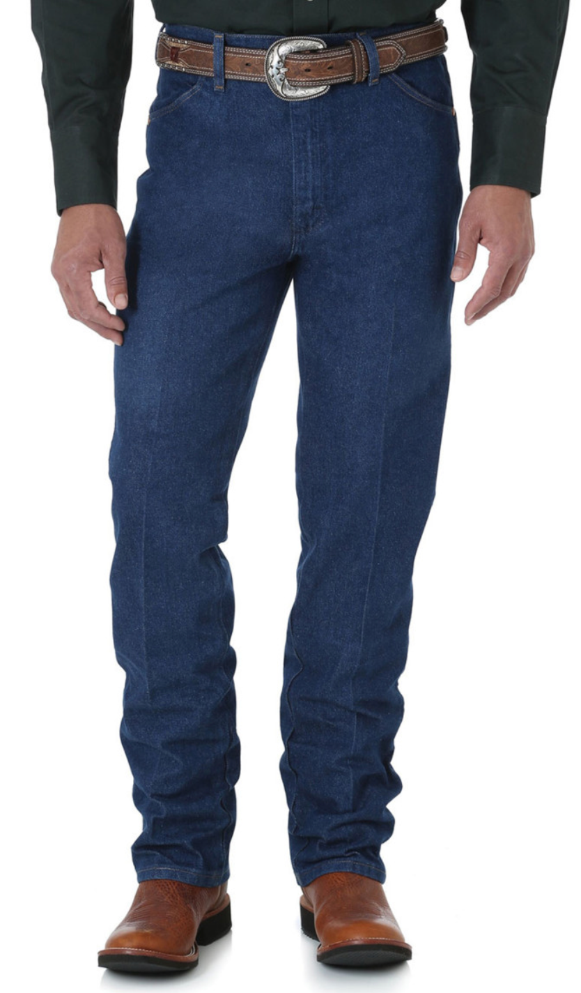 Wrangler Mens Cowboy Cut Slim Fit Jean - Washed Indigo - 34 Inch Leg