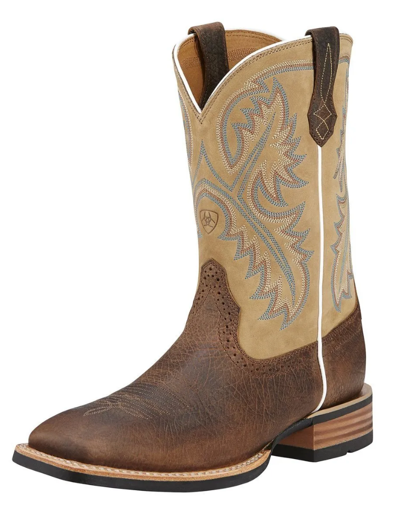 ARIAT QUICKDRAW TUMBLED BARK / BEIGE COWBOY BOOTS