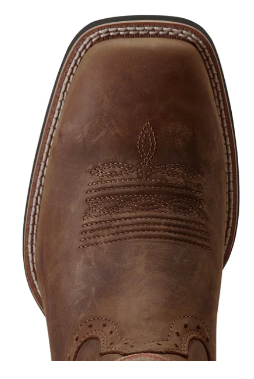 ARIAT SPORT WIDE SQ TOE DISTRESSED BROWN COWBOY BOOT