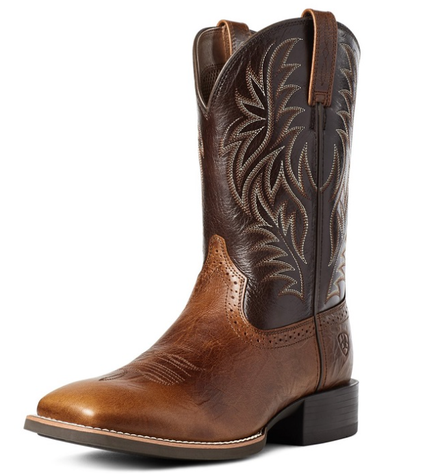 ARIAT SPORT WESTERN WIDE SQUARE TOE PEANUT BUTTER COWBOY BOOT