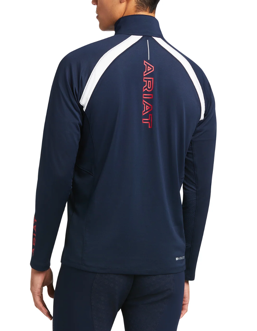 ARIAT SUNSTOPPER TEAM 1/4 ZIP BASELAYER TEAM LS POLO