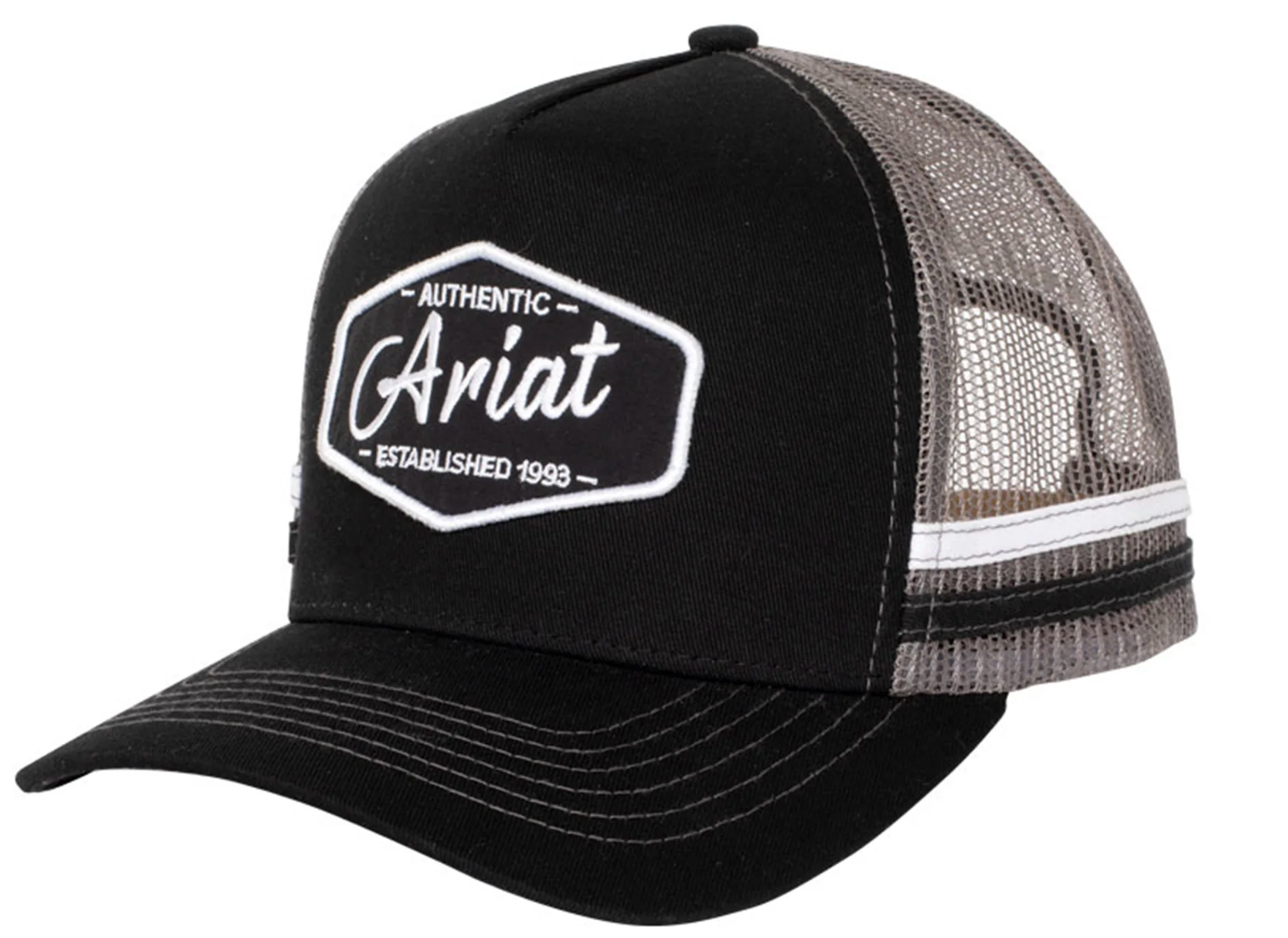 ARIAT EST PATCH TRUCKER CAP BLACK / GREY