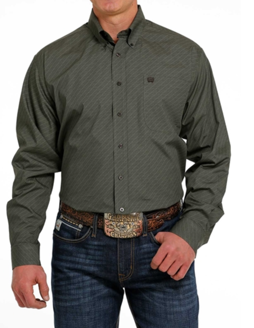 Cinch Deep Green Diamond & Paisley Detail Shirt